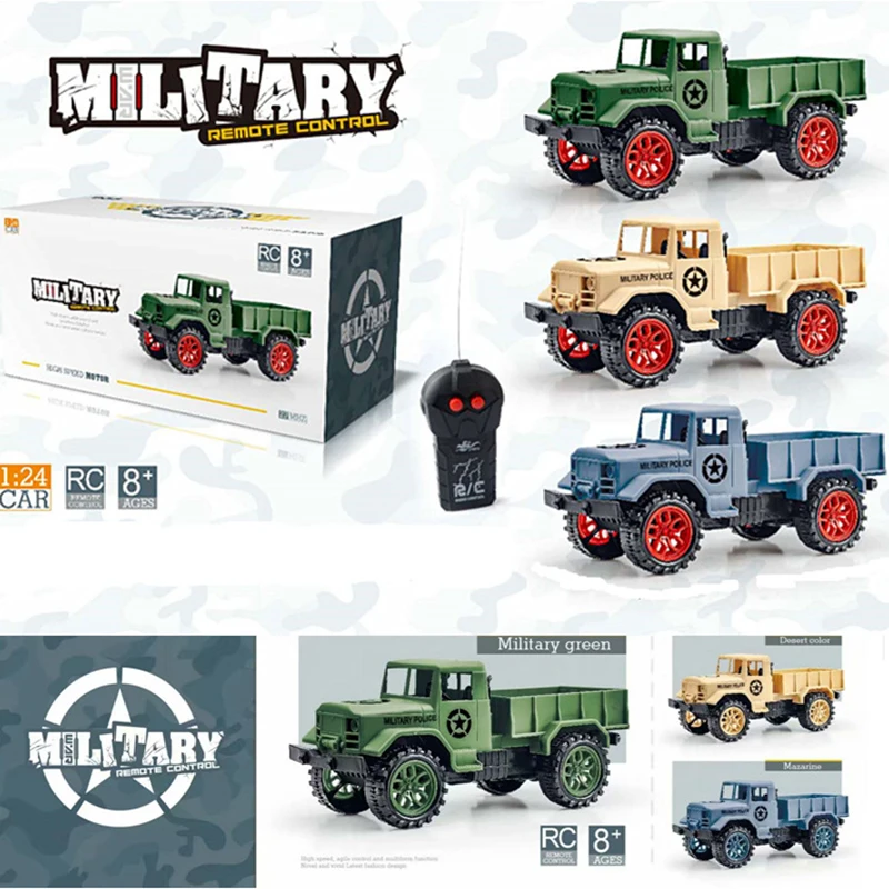 2 канальная модель военного грузовика с дистанционным управлением 1:24
