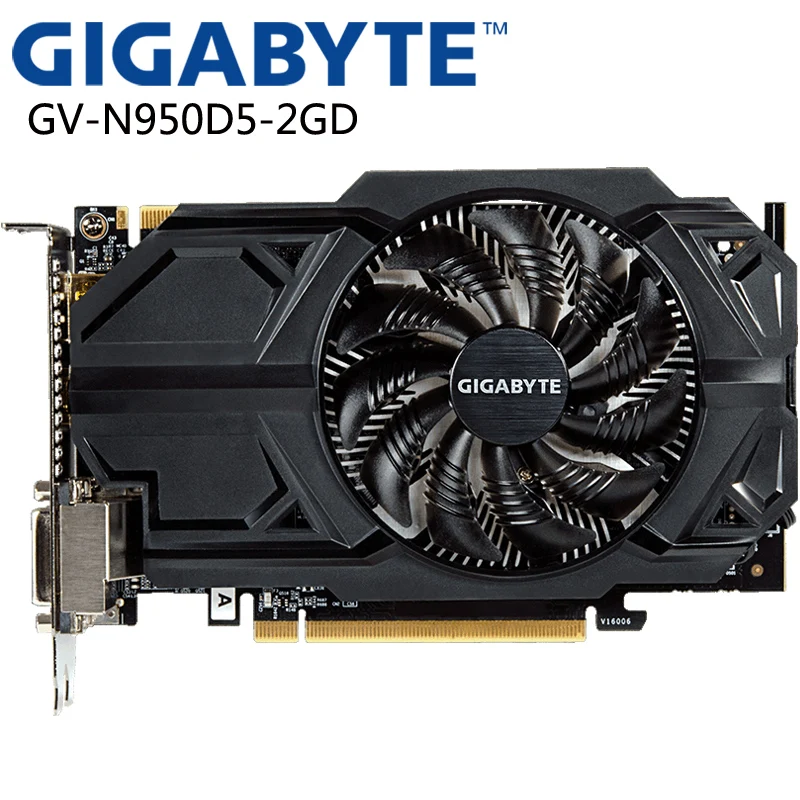 Видеокарта GIGABYTE GTX 950 2 Гб 750 бит GDDR5 видеокарты для nVIDIA VGA карты Geforce GTX950 б/у 1050 Ti