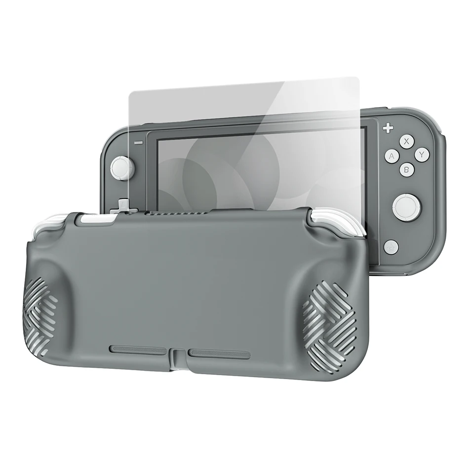 Серый Чехол OIVO shand Switch Lite из закаленного стекла для защиты экрана, набор для Switch Lite, мягкий чехол из ТПУ, HD защита экрана - Цвет: Серый
