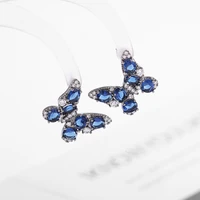 sweet statement butterfly earrings for women colorful cubic zirconia korean fashion romantic insect ear studs luxury earrings