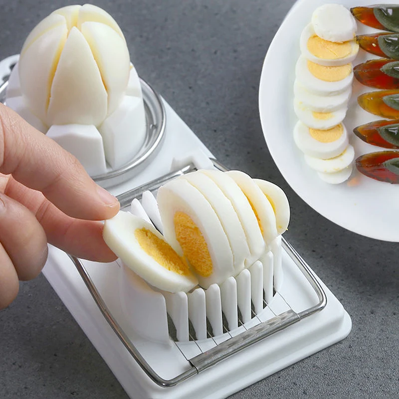 

Kitchen Gadgets Stainless Steel Egg Slicer Multi-function Egg Cutter Sectioner Cutter Mold Flower-Shape Luncheon Meat Cutter
