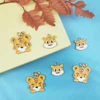 jeque 10pcslot cartoon animals enamel charms cute tiger metal pendants handmade finding for diy jewelry accessories