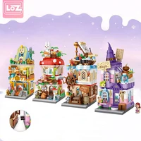 loz street view scene mini building blocks magic house 3d architecture city store bricks xmas gift diy educational toys for kids