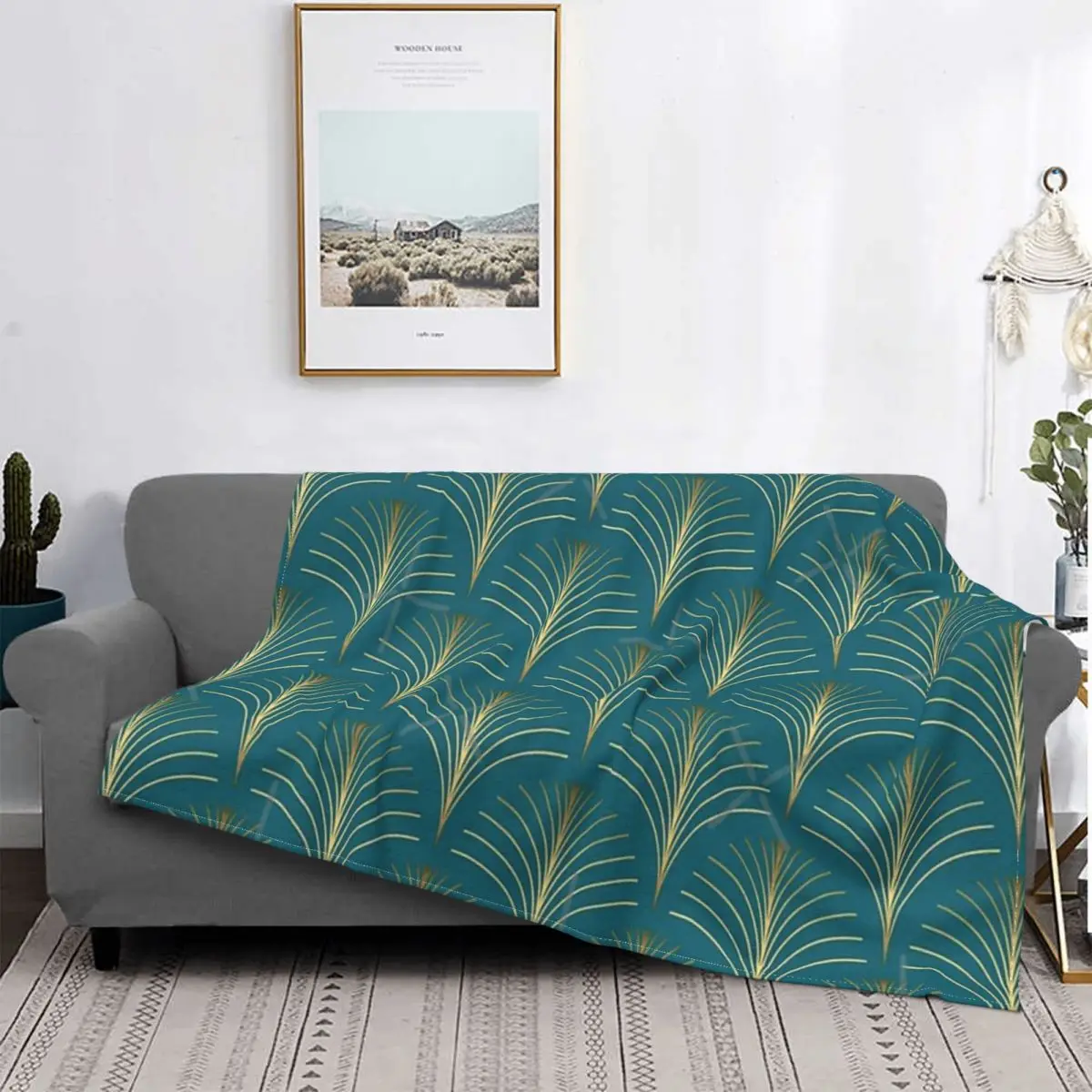 

Manta Floral dorada Art Deco, colcha a cuadros para cama, muselina, Picnic, manta doble a cuadros, toalla de playa de lujo