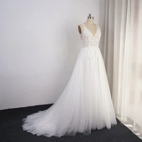 boho wedding dresses tulle layers real photo a line bohemia beach bridal gown drop ship
