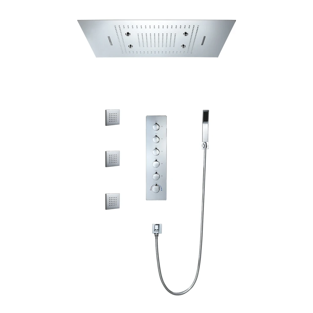 Роскошный набор душевых смесителей для ванной комнаты Romote светодиодный