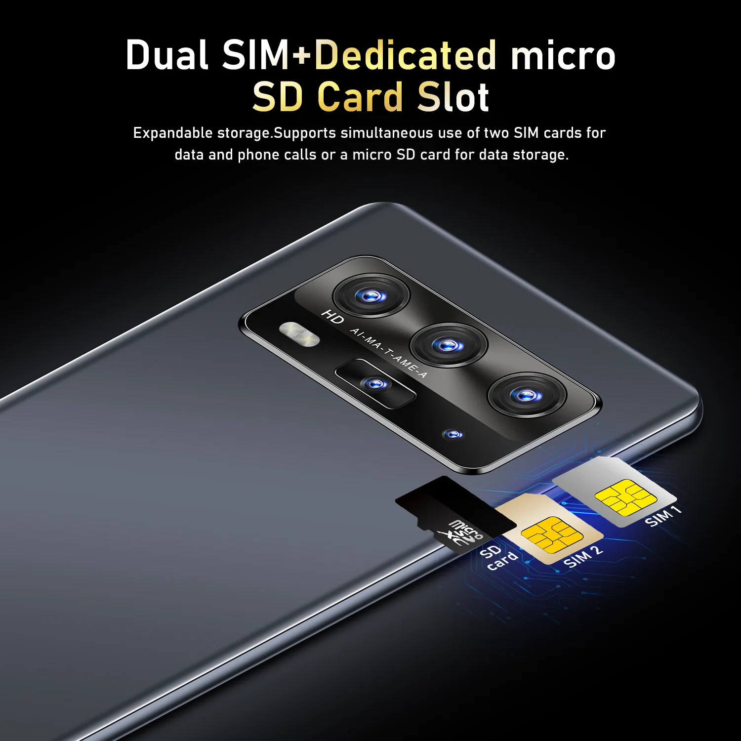 

Fashion New P50 7.3inch Smartphone or Tablet Android 8+256G Dual SIM Moblie Phone Facial Unlocked Celulare