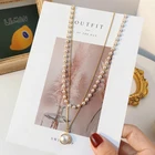 Модное жемчужное колье-чокер, женское милое Двухслойное колье с серебряной Золотой подвеской, колье, ювелирные изделия для женщин 2020