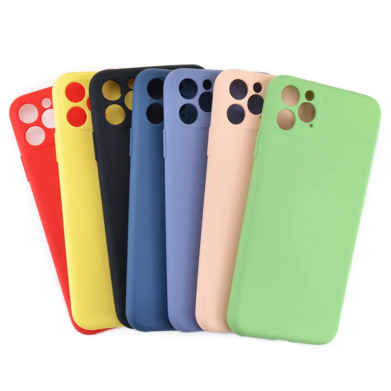 Оригинальный чехол из жидкого силикона и микрофибры конфетного цвета для iPhone 11
