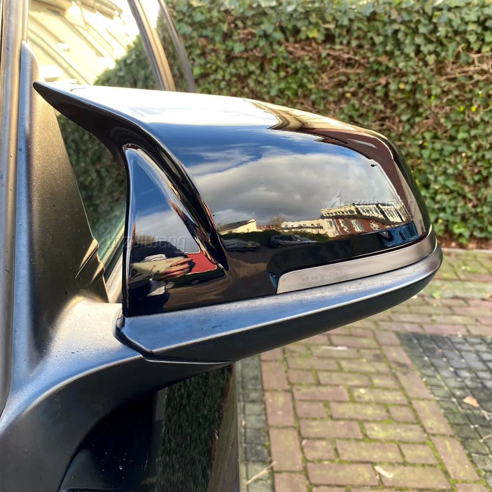

Pair Gloss Black Car Side Rearview Mirror Cover Cap For BMW F20 F21 F22 F30 F32 F36 X1 F87 M3 220i 320i 328i 330i 420i 428i 435i