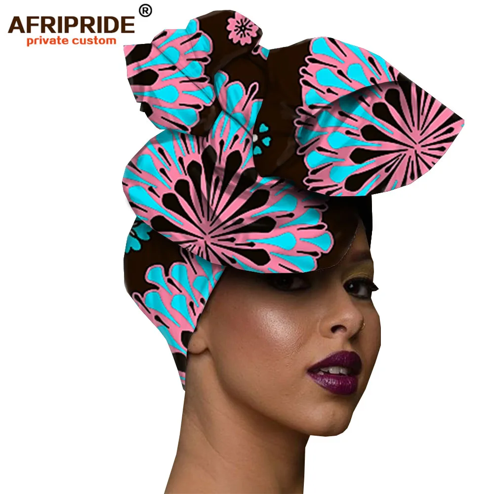 302x Африканская мода, повязка на голову для женщин, AFRIPRIDE, bazin richi, высокое качество, хлопок, воск, принт, Женская бандана A19H001 - Цвет: 302x
