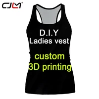 cjlm 3d print custom western style casual slim women ladies vest polyester dropship diy team clothing breathable summer tops