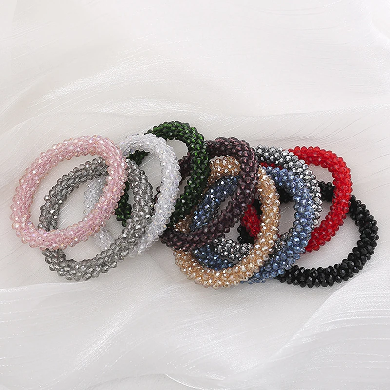 

Резинка для волос с кристаллами и бусинами, эластичные резинки для волос с бусинами, резинка для волос, аксессуары для волос