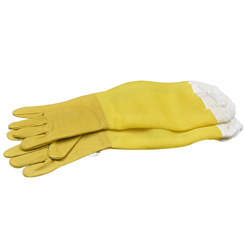 Bee glove XL Брендовая желтая овчина дышащая желтая сетчатая пчелиная перчатка вентилируемая профессиональная анти пчела для пчеловодства - Цвет: Bee glove XL