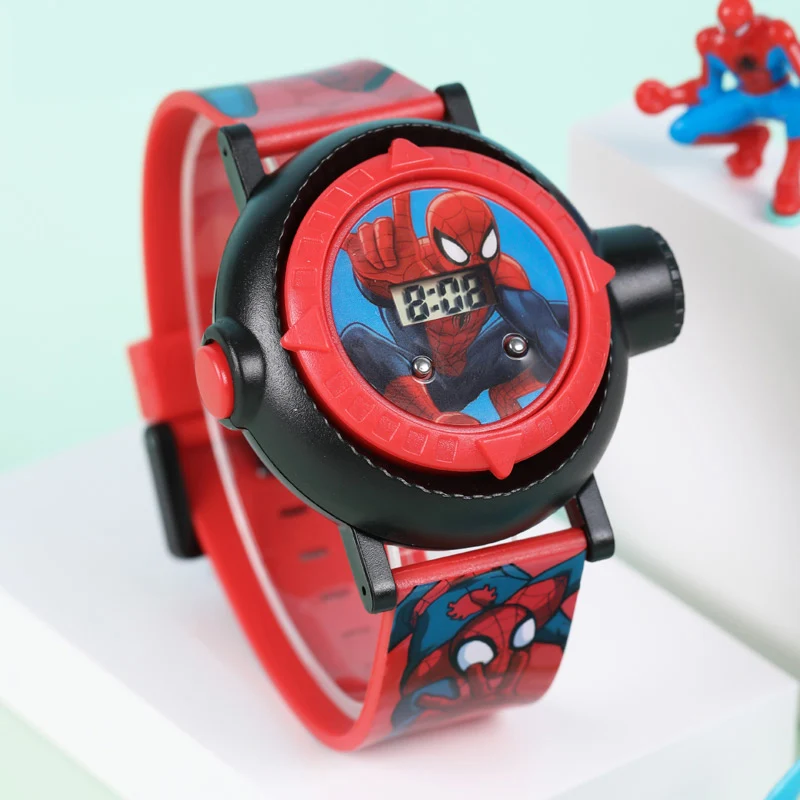 Original MARVEL Spider man projection LED digital children cool cartoon Watch Best kids birthday gift Disney 81018 good time toy|toys toys|toys toys