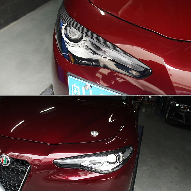 Передний налобный фонарь из углеродного волокна веки для Alfa Romeo Giulia quadfot4 Sedan 2015 2018