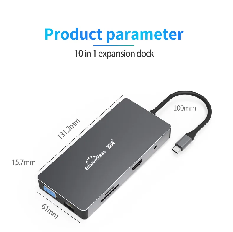 9 в 1 type C USB C док-станция для ноутбука USB 3,0 HDMI RJ45 Gigabit PD Fealushon для MacBook samsung type C док-станция usb-хаб