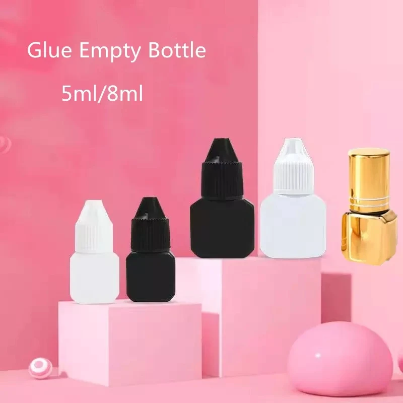 

10Pcs 5ml/8ml Eyelash Extension Glue Empty Bottle Refillable Bottles Replacement Bottle Glue Container Makeup Tools