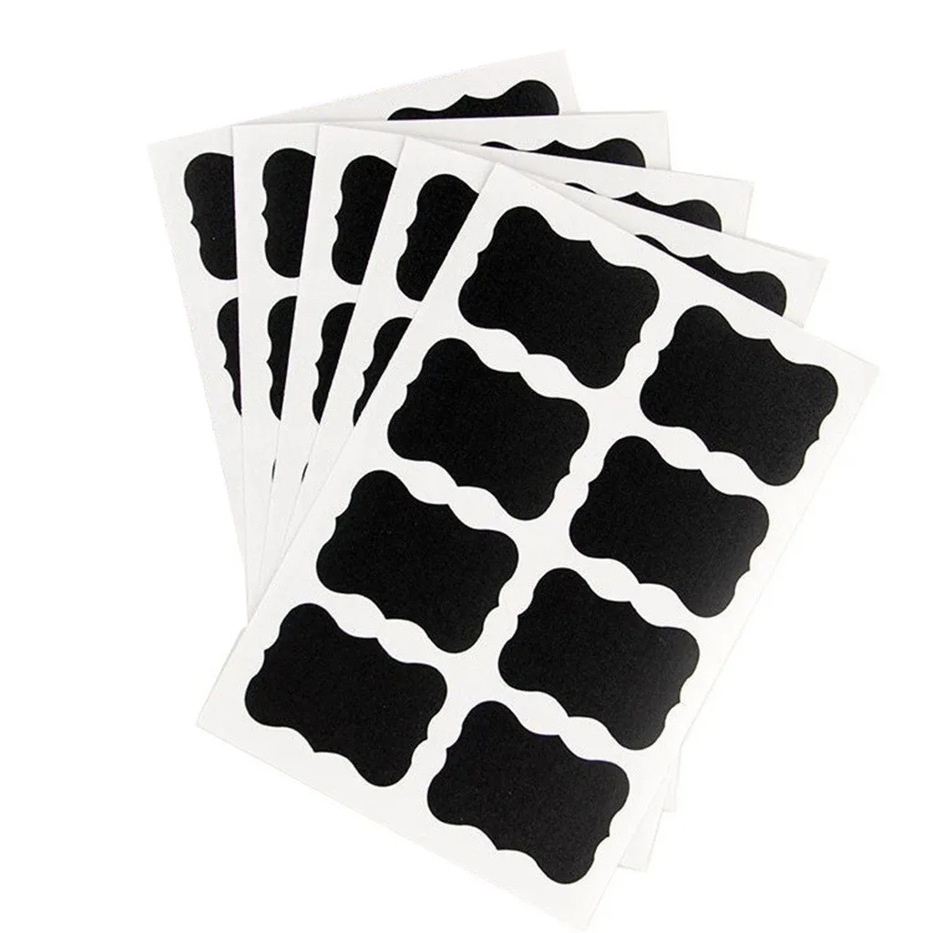 

40pcs/set 49 x 34mm Erasable Blackboard Sticker Craft Kitchen Jars Organizer Labels Chalkboard Chalk Board Sticker Black Board