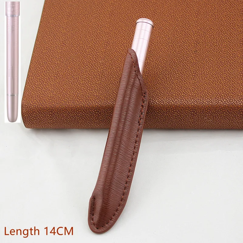 Креативный пенал из гладкой кожи и шариковая ручка с высококачественными