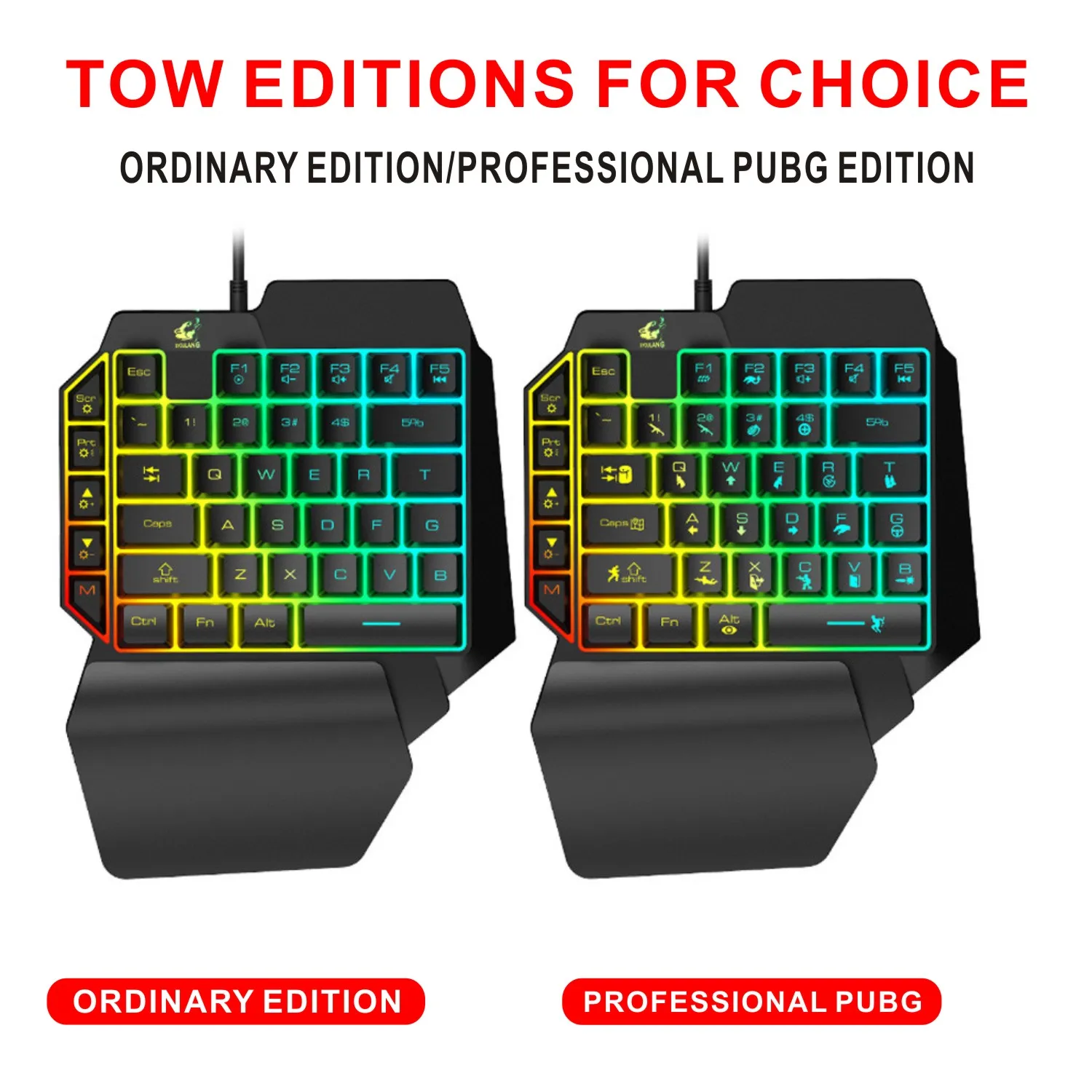 Набор для одной руки игровая клавиатура мышь RGB подсветка портативная мини мыши 39