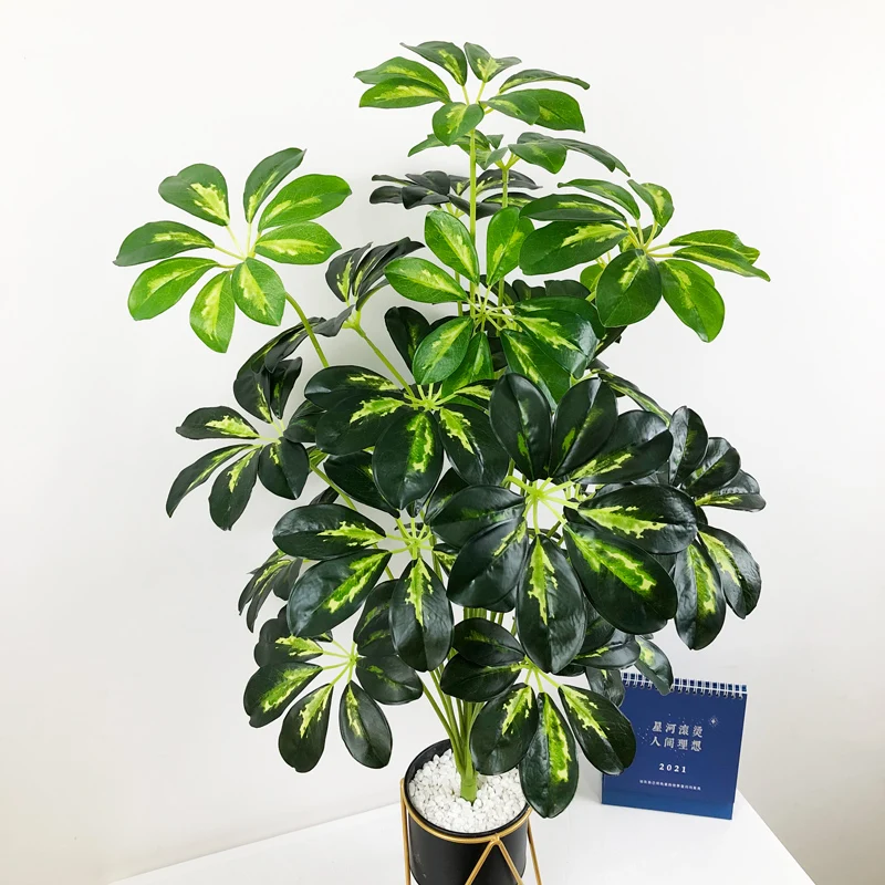 

75cm 24 Heads Large Artificial Monstera Tropical Plants Fake Palm Tree Leaves Plastic Jungle Foliage for Home Garden Decoration