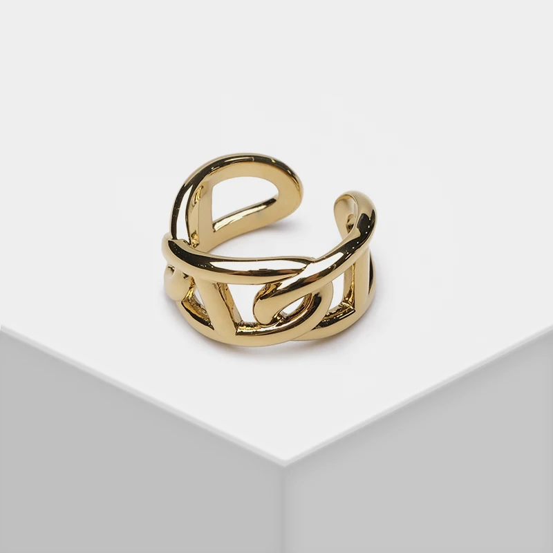 

Amorita boutique Stylish gold color lady minimalist geo ring open ring