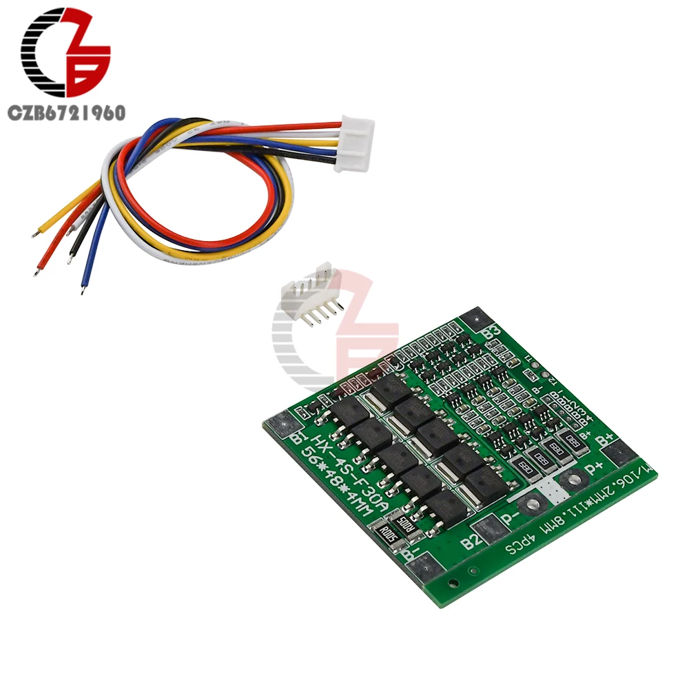 4S 30A 14 8 V литий ионная литиевая батарея 18650 BMS блоки Φ модуль балансировка