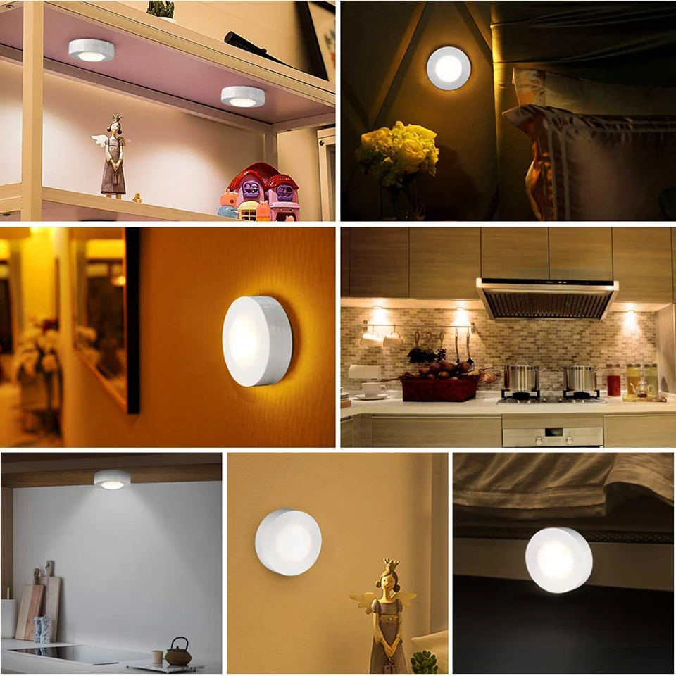

Cabinet Light Wireless Dimmable Touch Sensor Dual Color LED Night Lamps Battery Power Remote Control Suitable for Kitchen Stair