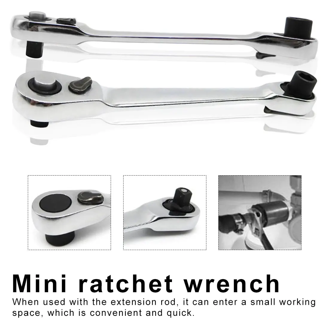 

Hand Repair Tools 1/4 inch Double Ended Quick Socket Ratchet Wrench Rod Screwdriver Bit Tool Torque Wrench Spanner