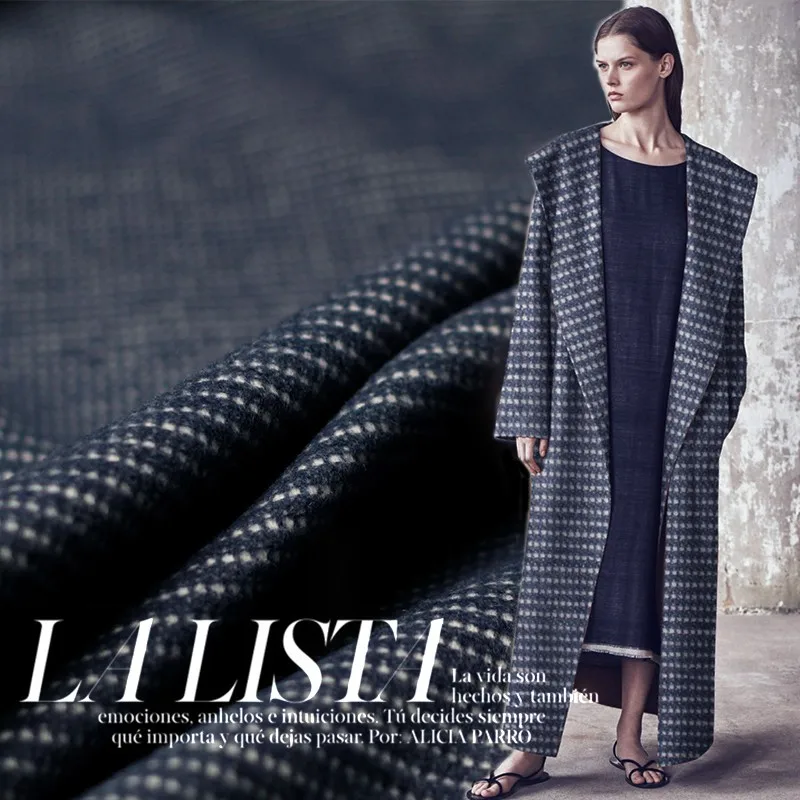 

Red Raspberrygray blue white dots woven woolen wool fabricgarment fabriywomen's suitjacket sewing cloth tailor Freeshipping