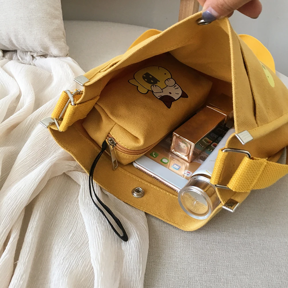 2 шт./компл. Милая холщовая женская сумка через плечо с мультяшным котом