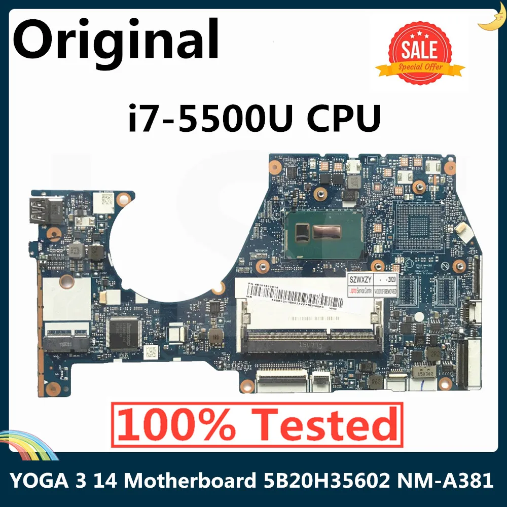 Материнская плата LSC для ноутбука Lenovo YOGA3 14 YOGA 3 5B20H35602 5B20H35614 NM A381 с процессором SR23W I7