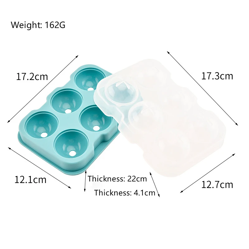 Форма для льда из силикагеля с 6 отверстиями круглая форма отверстия воды дизайн