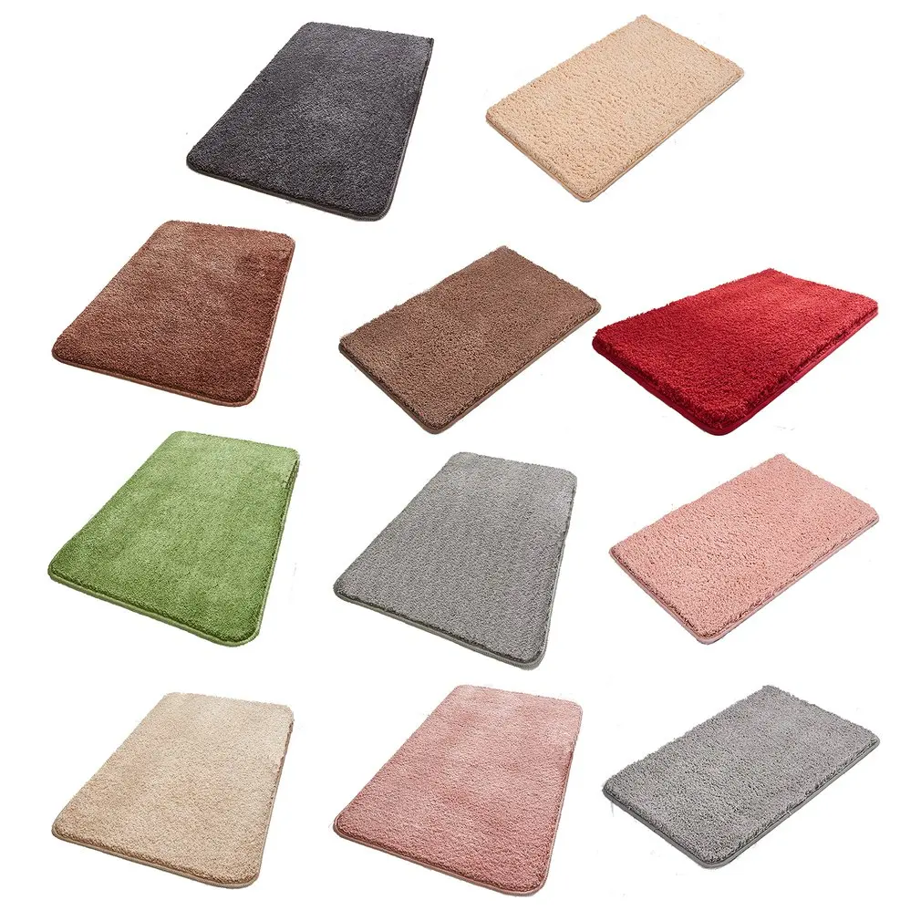 

Bath Mats Home Coral Fleece Washable Non-slip Memory Foam Rug Mat Colorful Soft Bathroom Carpet Kitchen Floor Decor 11 Colors