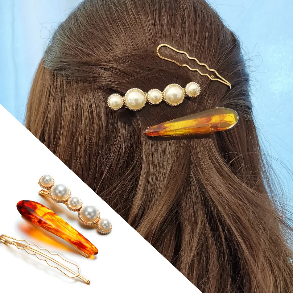 Ювелирное изделие для волос Match Right 3 шт./компл. заколка с жемчужинами/заколка