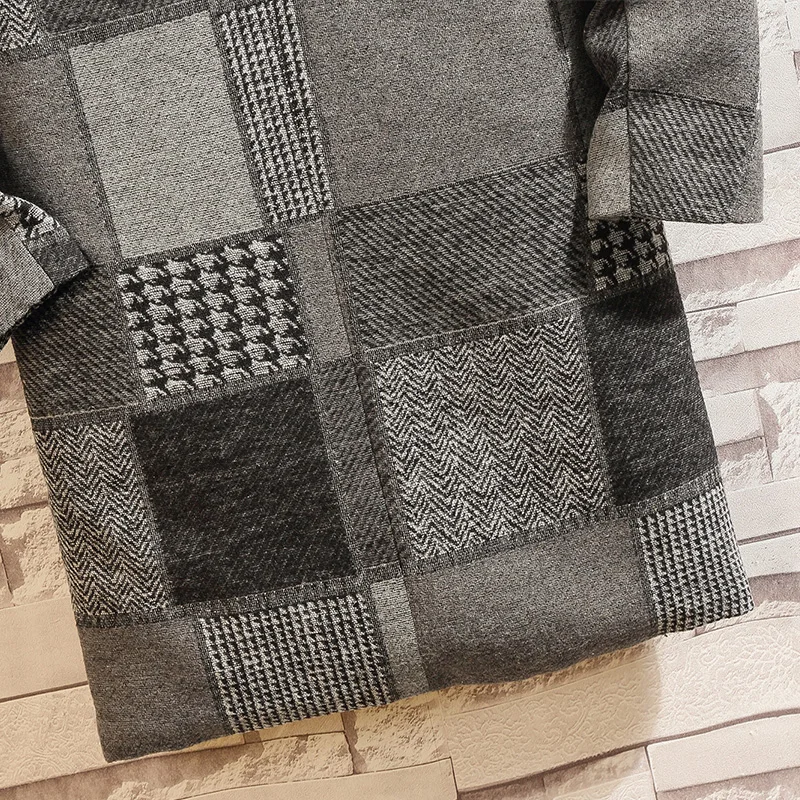 YASUGUOJI новое зимнее повседневное контрастный цвет клетчатый приталенное длинное