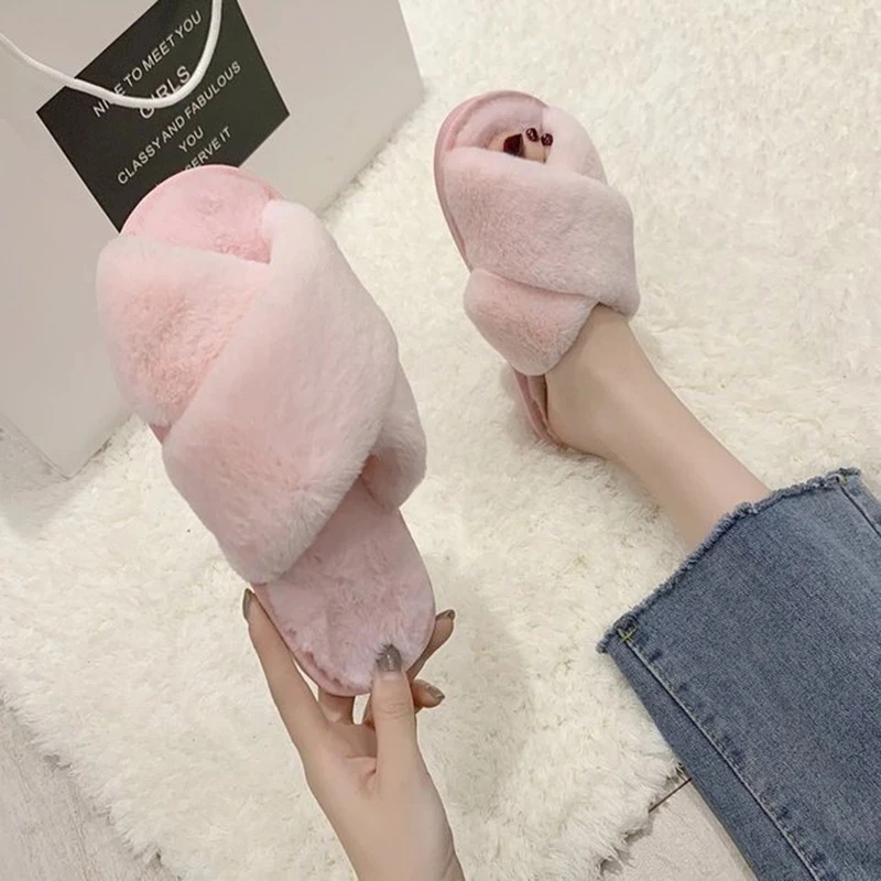 

Women Slippers Girl Cute Cartoon Plush Warm Shoes Home Indoor Ladies Casual Animale Open Toe Flat Comfort Shoe Autumn Winter