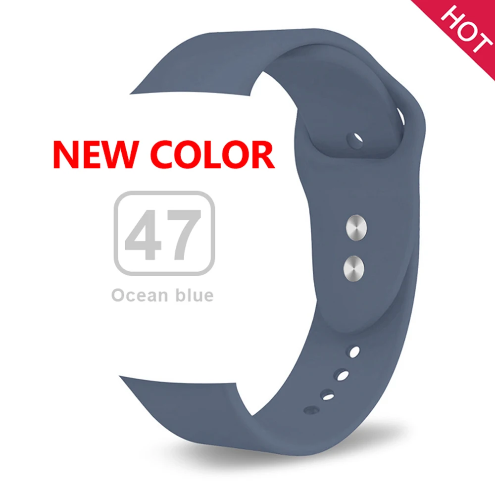 Мягкий силиконовый сменный спортивный ремешок для 38 мм Apple Watch Series1 2 3 4 5 42 мм наручный браслет ремешок для iWatch Sports Edition - Цвет ремешка: Ocean blue