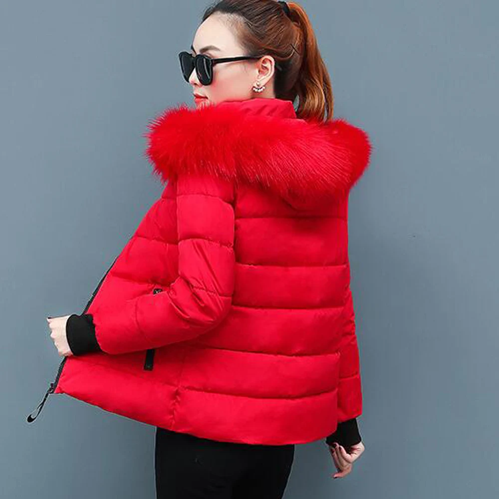 

Clothes Top Hooded Jacket Fur Winter Coat Loose Cotton Bigger Sizes of New Winters Lady Down Winter Jacket Woman Down Girl
