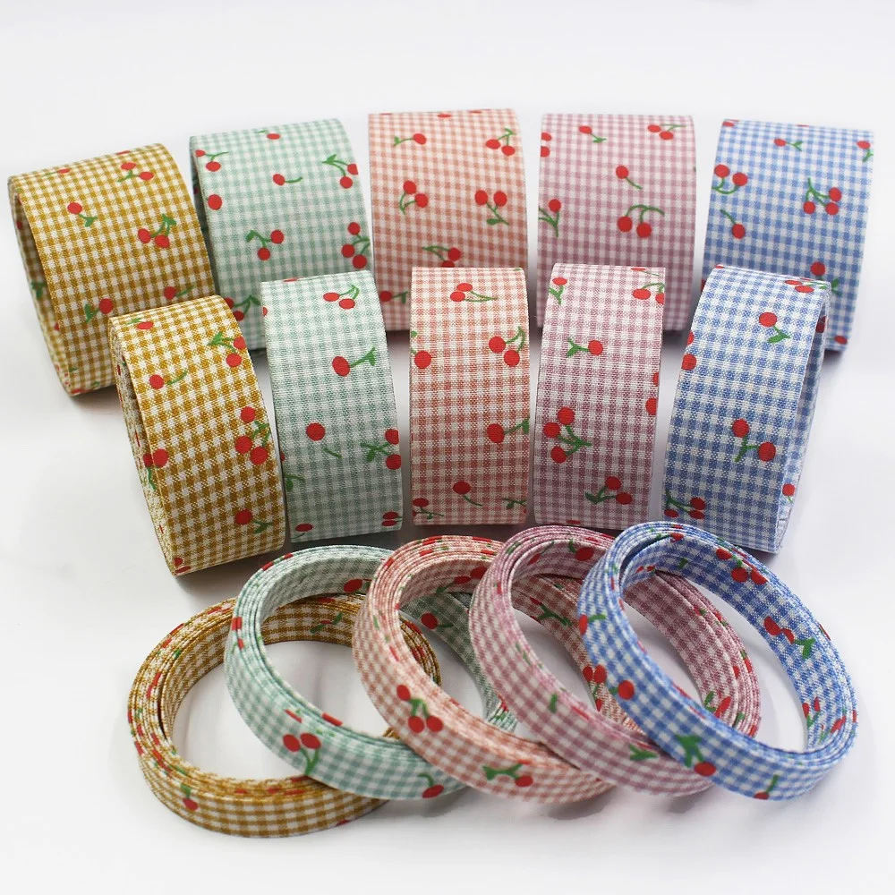 

L-20918-978, многоразмерная вишневая клетчатая ткань, двусторонняя лента, бант ручной работы «сделай сам», лента для украшения волос, тканевая те...