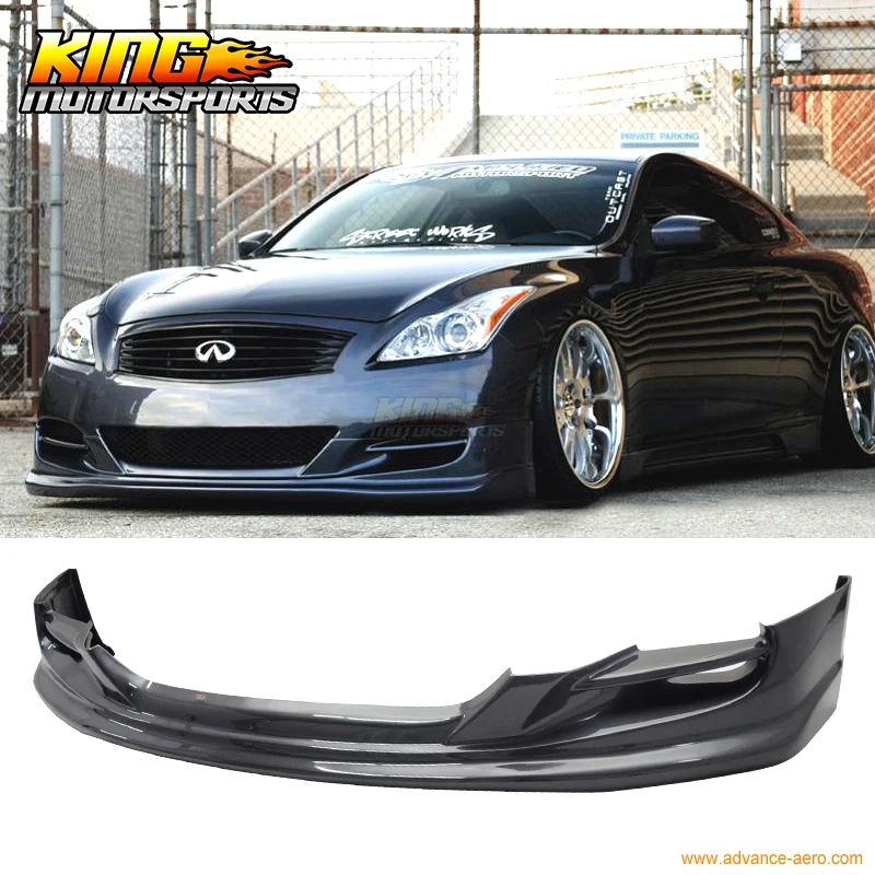 Подходит для 2008 2014 Infiniti G37 2Dr Ts стиль передний бампер спойлер губ PU Неокрашенный