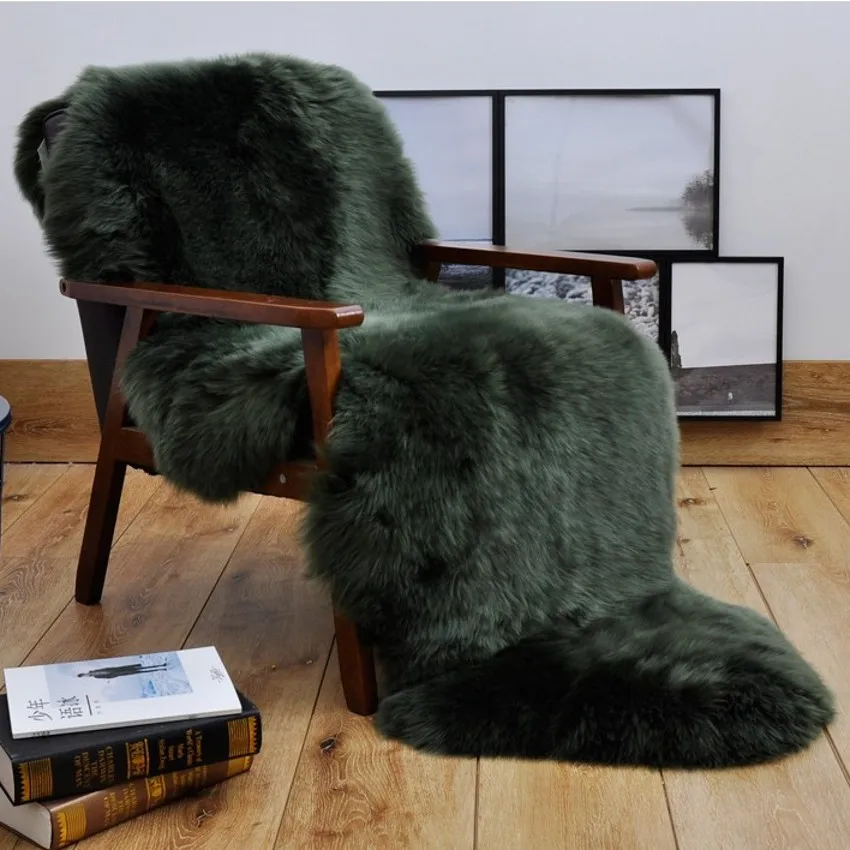 Выбранный 2P настоящий полный pelt Австралийский коврик из овчины 70*180 см черный