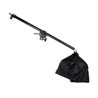 studio photo telescopic boom arm top light stand with sandbag for speedlite mini flash strobe softboxled video