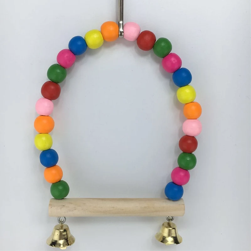 

Bird Toys Bird Accessories Toys For Parrots Swing With Small Bell Bird Interactive Training Toys Hanging Swing Cage Pet Supplies