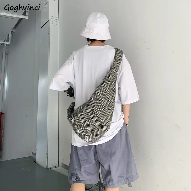 

Shoulder Bags Plaid Cotton Hobos Bandage Crossbody Bag Couple Streetwear Harajuku Vintage Fashion Korean Style Ulzzang New Chic
