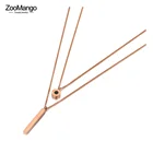 ZooMango Богемия Нержавеющая сталь двойной слой ожерелье чокер любовь модная длинная бирка ракушка подвеска цепь ювелирные изделия для женщин ZN20242