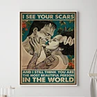 Невеста Франкенштейна, я видел ваши шрамы, плакат, ужас, фотография стены в ретро стиле, современный декор для ванной комнаты и дома