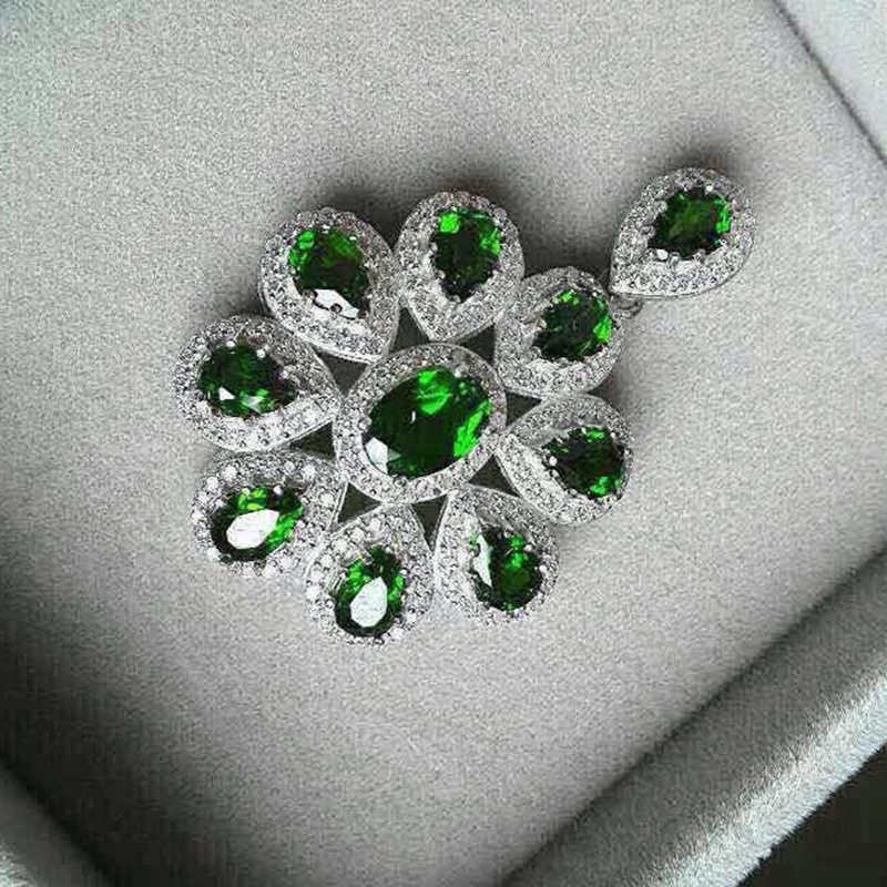 Классический Серебряный драгоценный камень кулон Роскошный Естественный