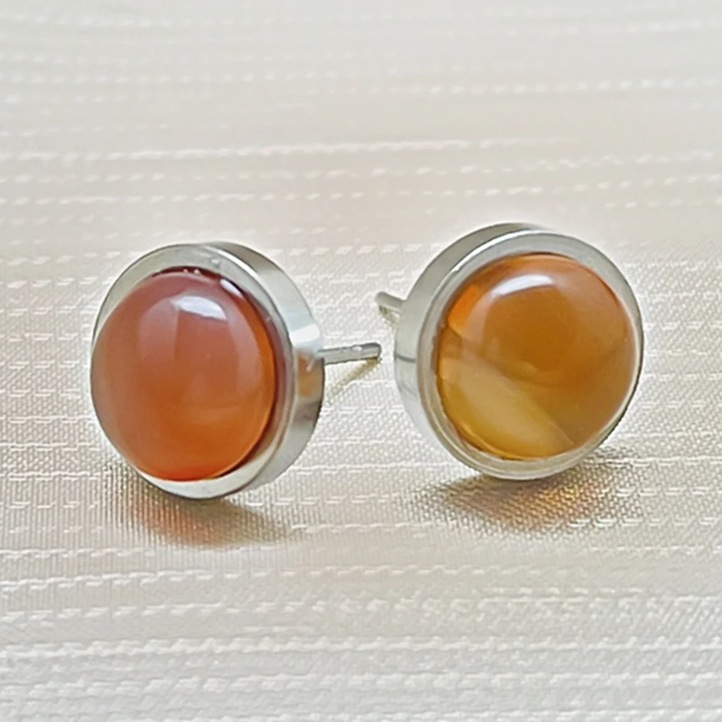 

New Stainless Steel Stud Earrings for Women Girls Cute Gifts Multi Color Natural Stone Statement Earring Wedding Party Jewelry